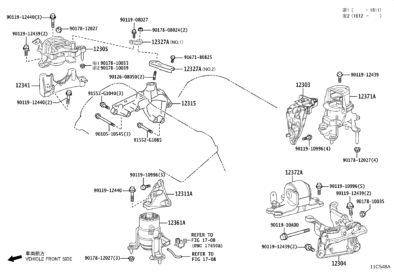 12315-F2030 BRACKET, ENGINE MOUNTING, RH(FOR TRANSVERSE ENGINE) product image