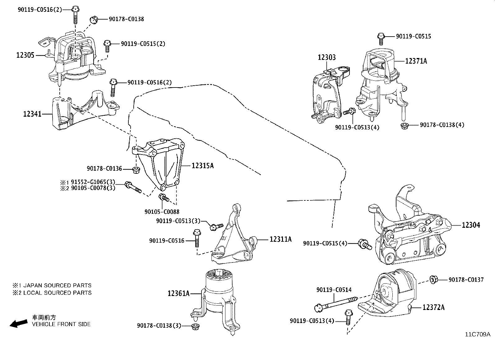 12361-F0071 INSULATOR, ENGINE MOUNTING, FRONT(FOR TRANSVERSE ENGINE) product image
