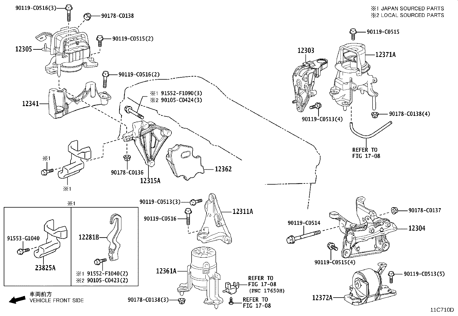 12361-F0071 INSULATOR, ENGINE MOUNTING, FRONT(FOR TRANSVERSE ENGINE) product image