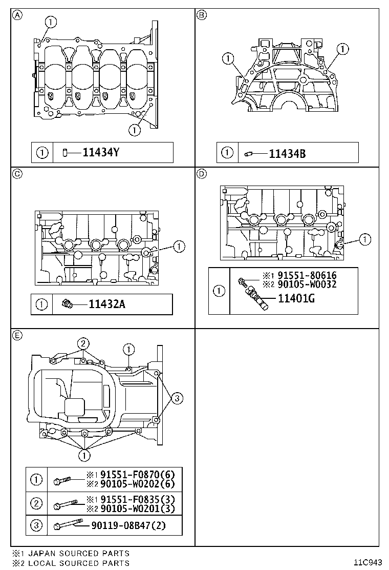 90126-06028 BOLT, STUD(FOR OIL PAN) product image