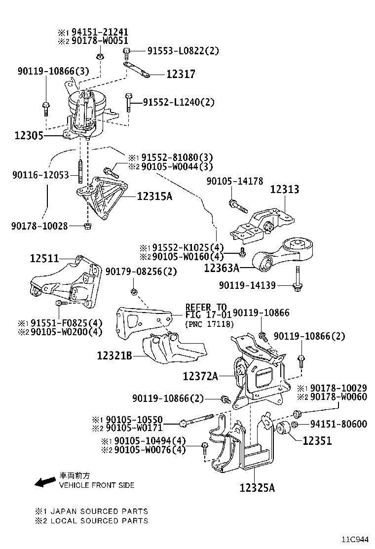 12511-0T020 BRACKET, ALTERNATOR, NO.1 product image