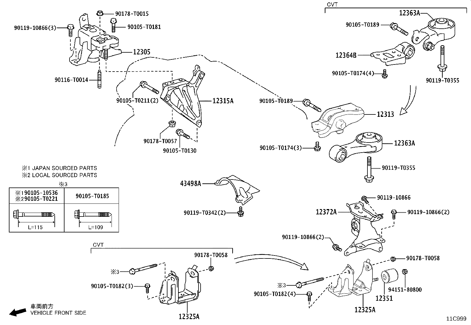 12315-0Y100 BRACKET, ENGINE MOUNTING, RH(FOR TRANSVERSE ENGINE) product image