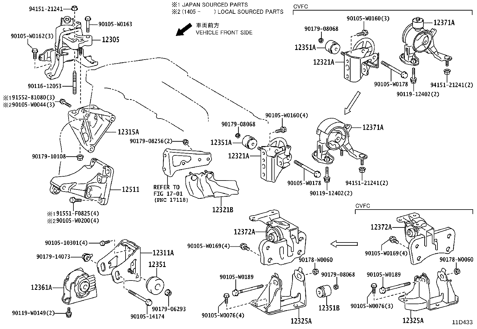 12361-0X020 INSULATOR, ENGINE MOUNTING, FRONT(FOR TRANSVERSE ENGINE) product image