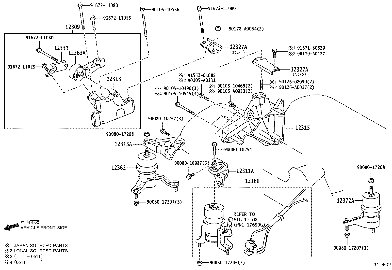 12311-0P010 BRACKET, ENGINE MOUNTING, FRONT(FOR TRANSVERSE ENGINE) product image