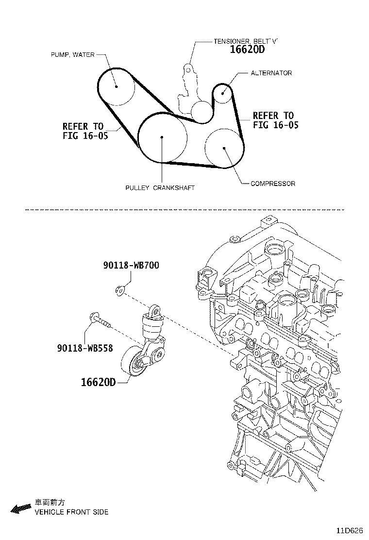 16620-WB002 TENSIONER ASSY, V-RIBBED BELT product image