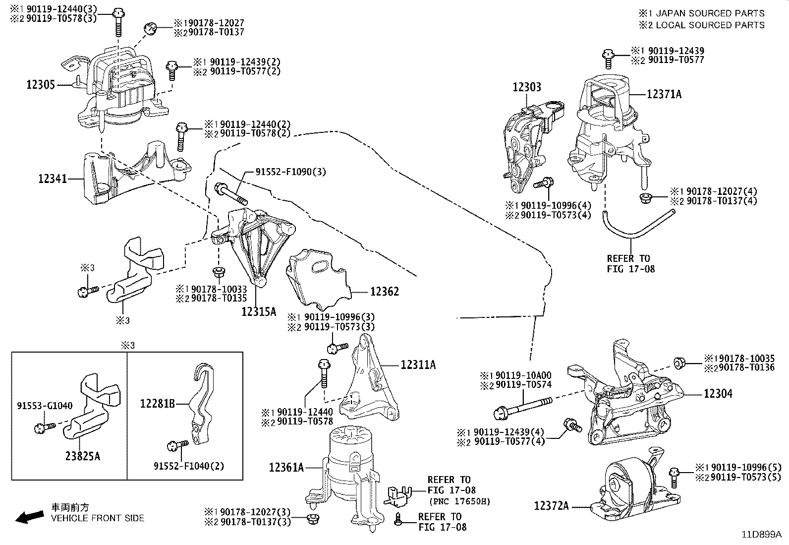 12311-0V040 BRACKET, ENGINE MOUNTING, FRONT(FOR TRANSVERSE ENGINE) product image
