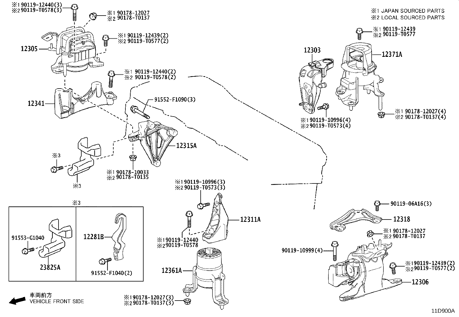 12311-0V040 BRACKET, ENGINE MOUNTING, FRONT(FOR TRANSVERSE ENGINE) product image
