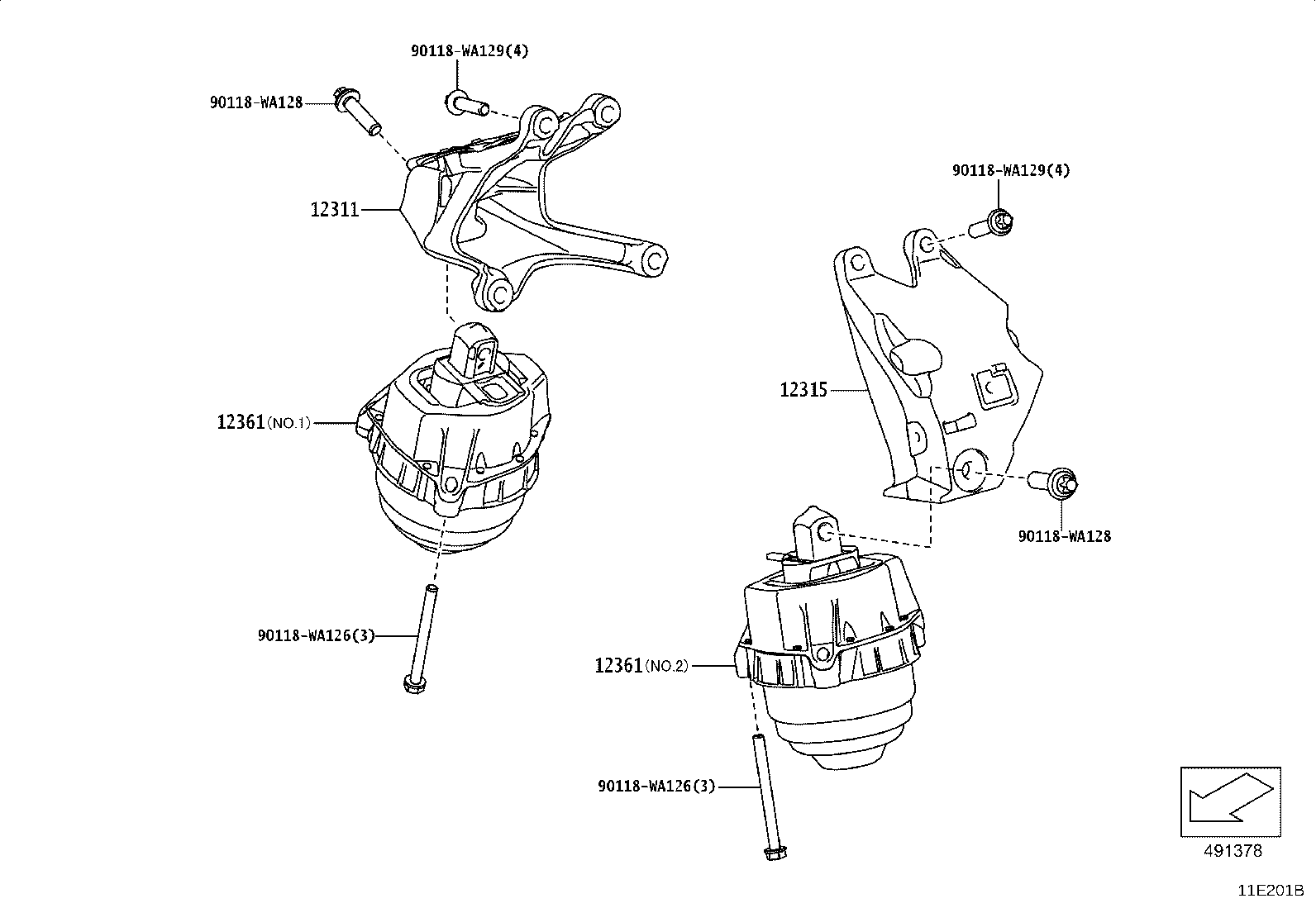 Toyota 12362-WAA02 INSULATOR, ENGINE MOUNTING, FRONT