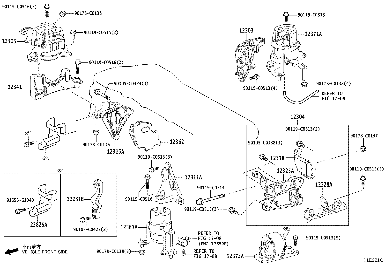 12318-F0080 STAY, ENGINE MOUNTING, LH product image