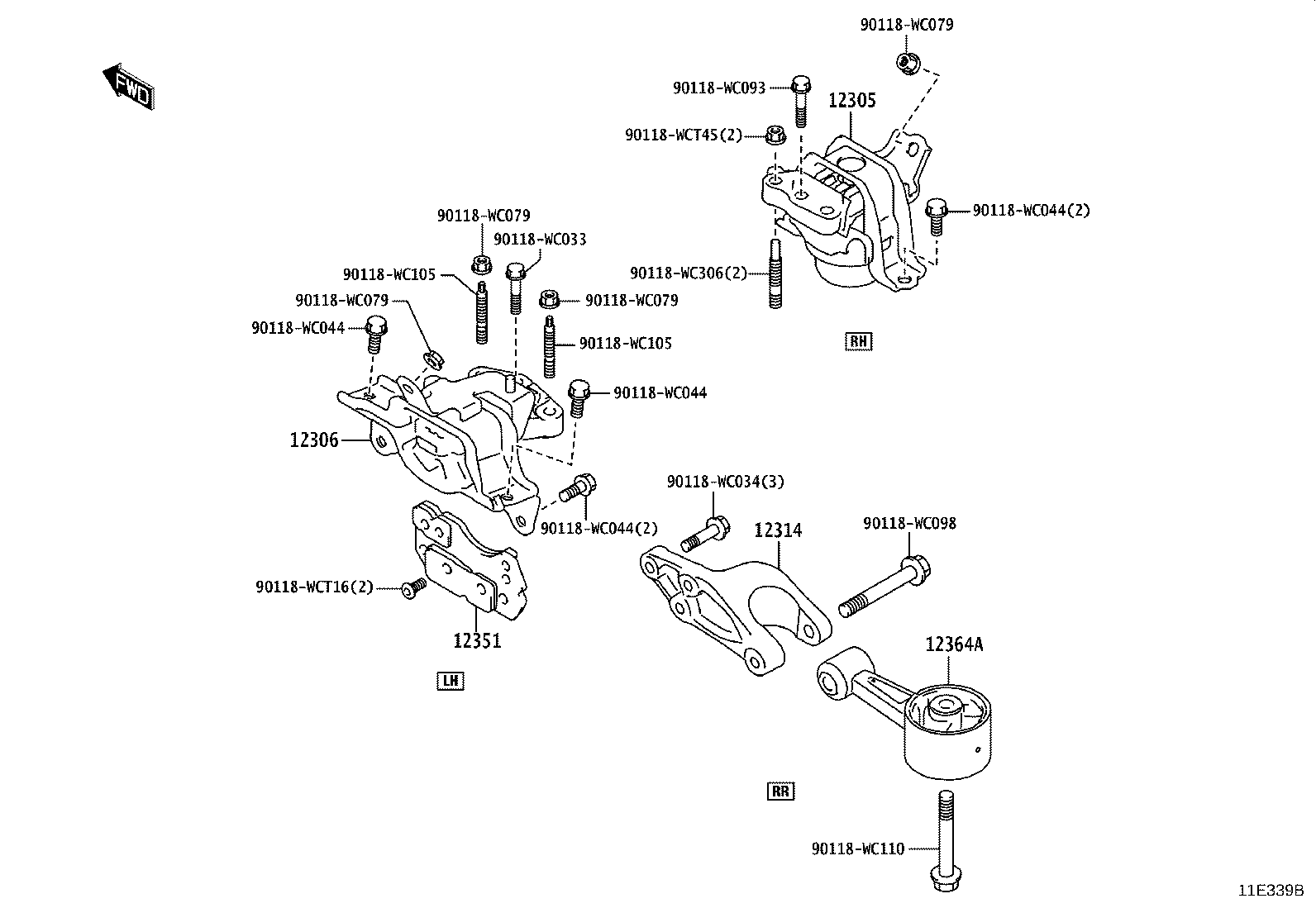 12363-WC001 ROD, ENGINE LATERAL CONTROL product image