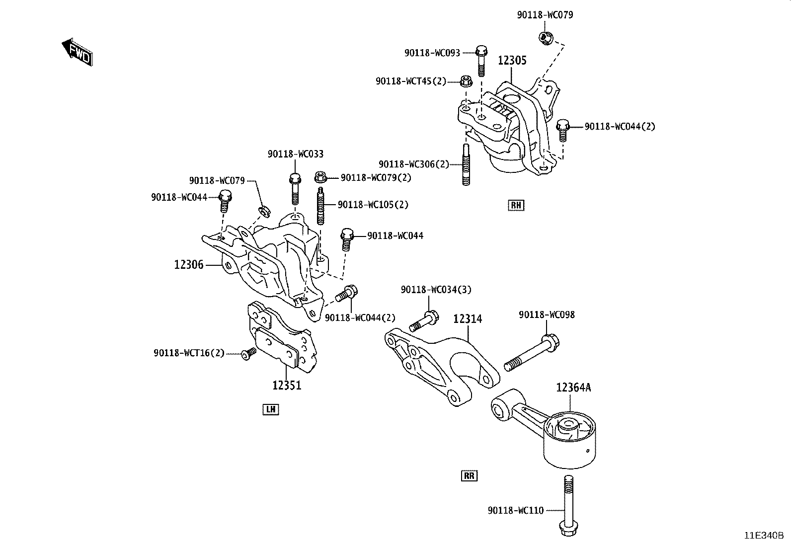 12363-WC001 ROD, ENGINE LATERAL CONTROL product image