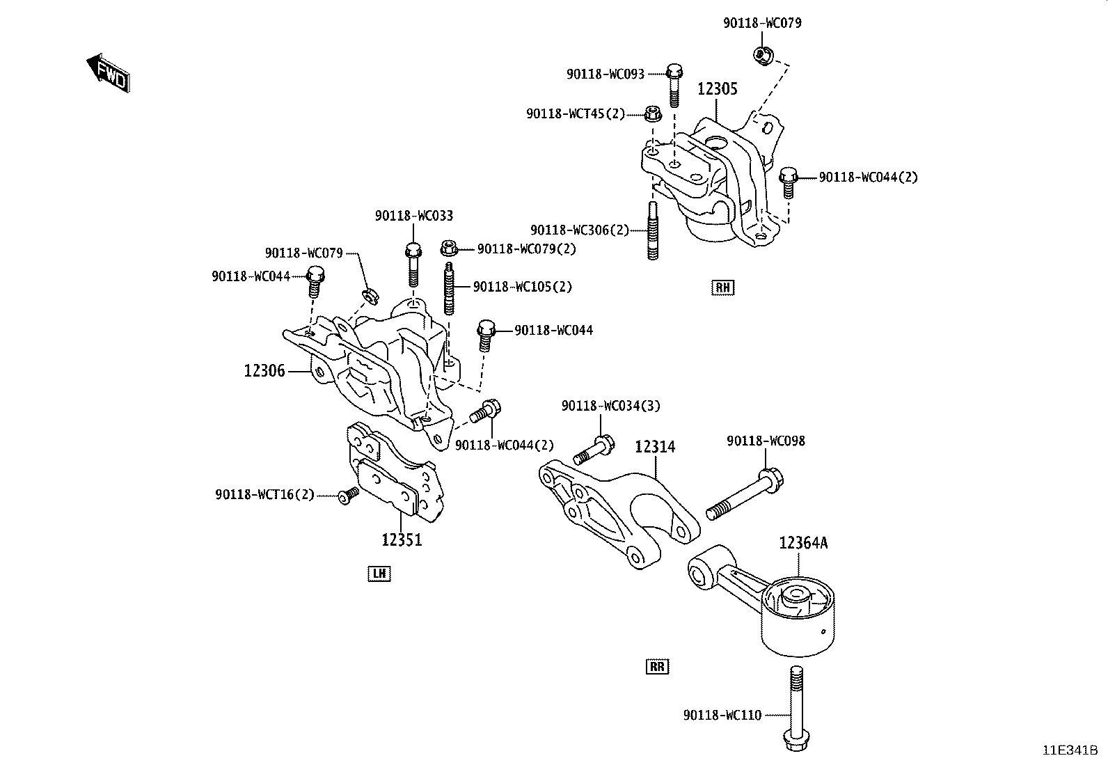 12363-WC001 ROD, ENGINE LATERAL CONTROL product image