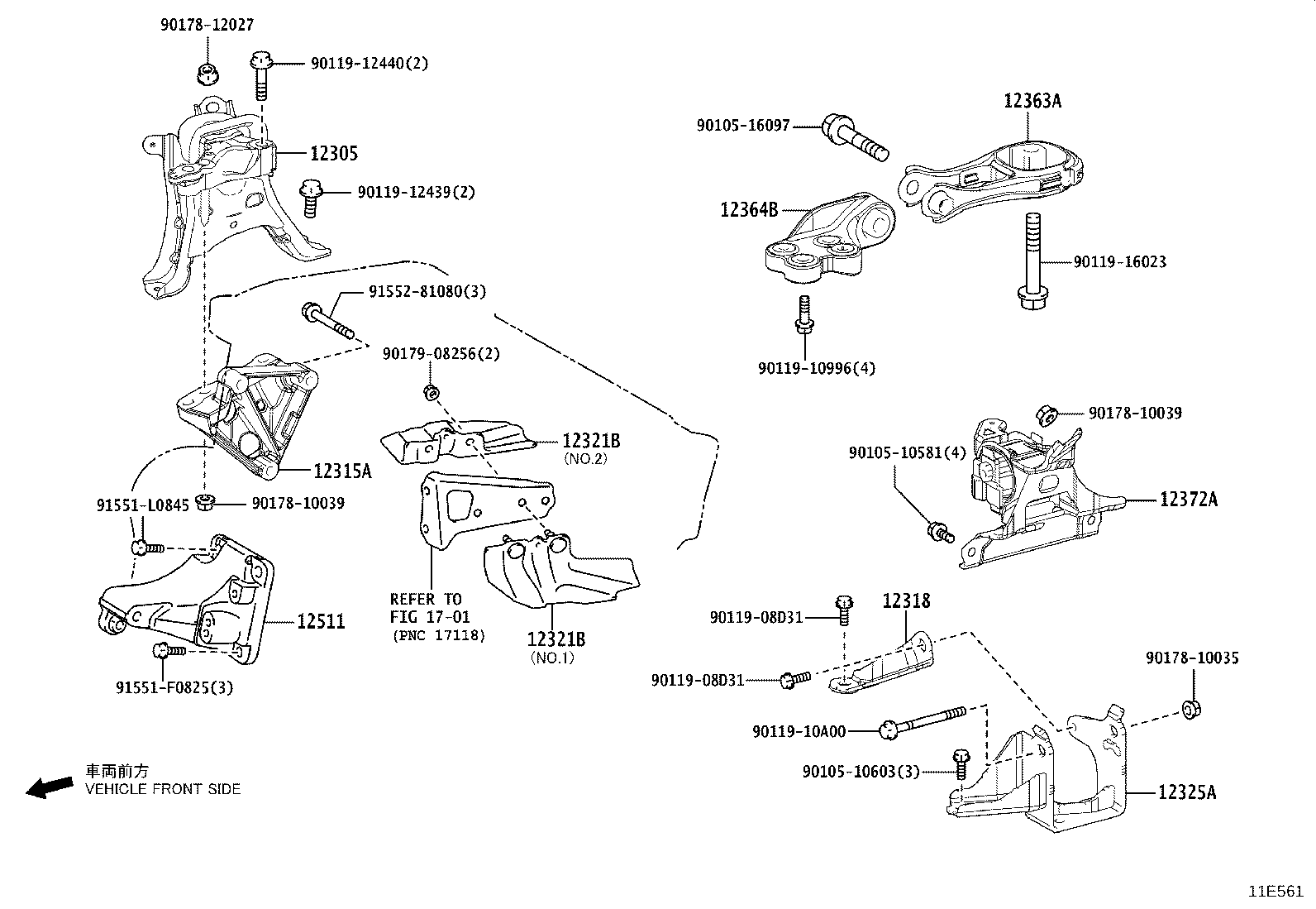 12318-47010 STAY, ENGINE MOUNTING, LH product image