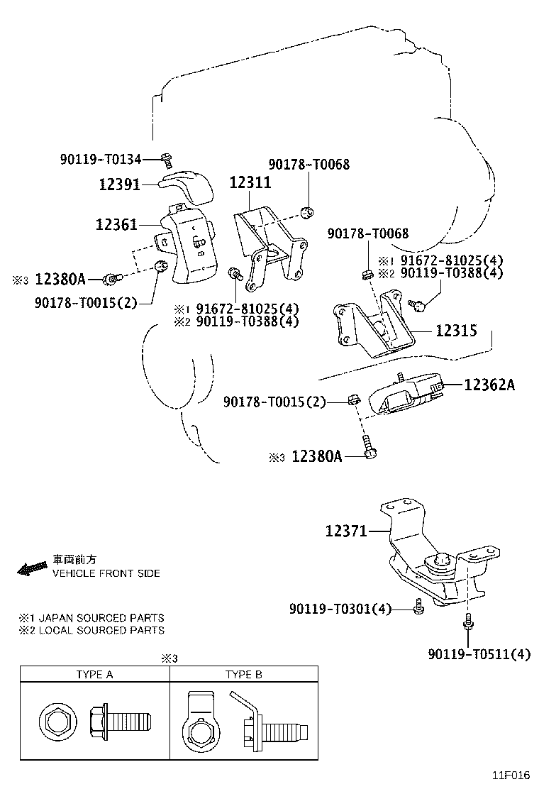 12305-0C050 INSULATOR, ENGINE MOUNTING, FRONT product image