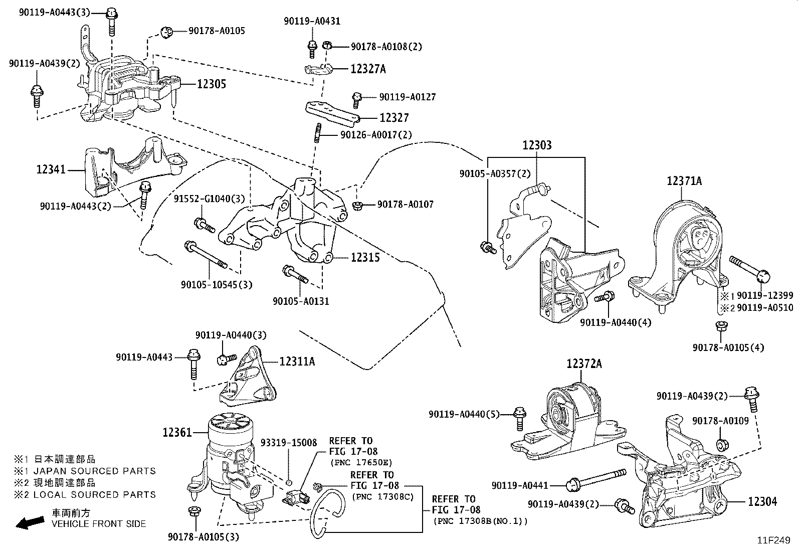 12361-F0210 INSULATOR, ENGINE MOUNTING, FRONT(FOR TRANSVERSE ENGINE) product image