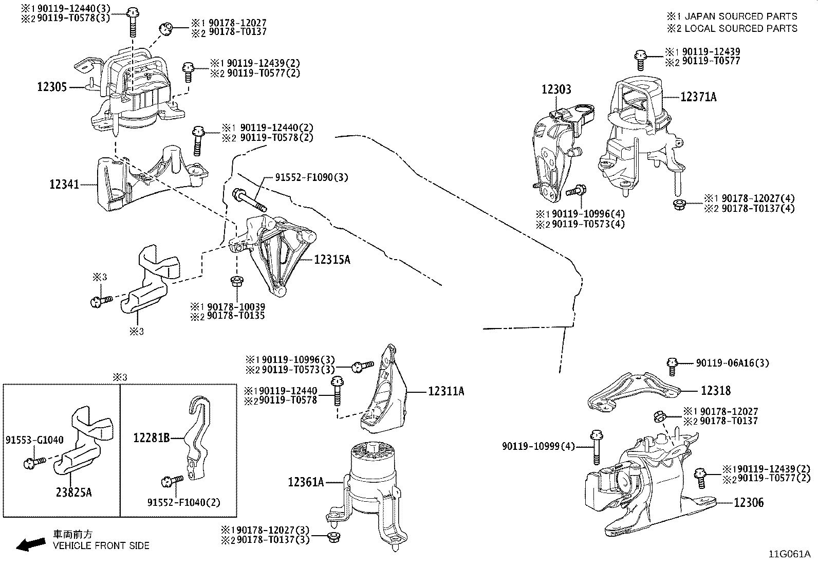 12311-0V040 BRACKET, ENGINE MOUNTING, FRONT(FOR TRANSVERSE ENGINE) product image