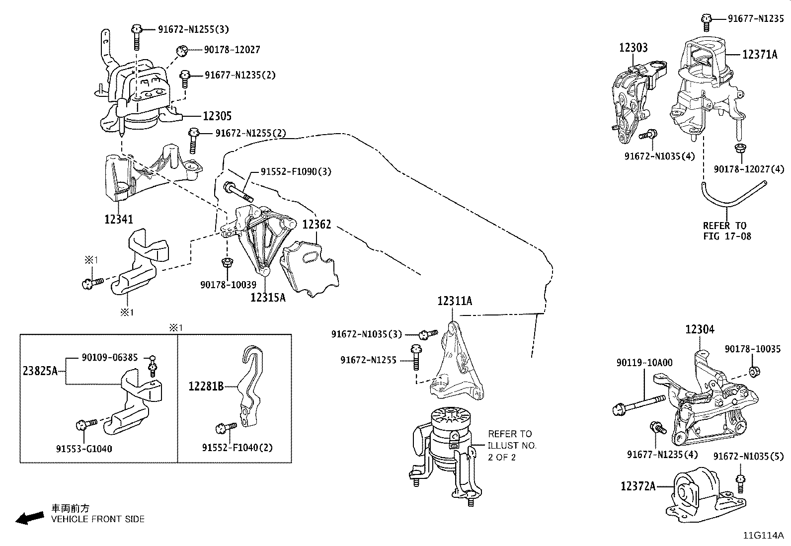Toyota 12361-25080 INSULATOR, ENGINE MOUNTING, FRONT(FOR TRANSVERSE ENGINE)