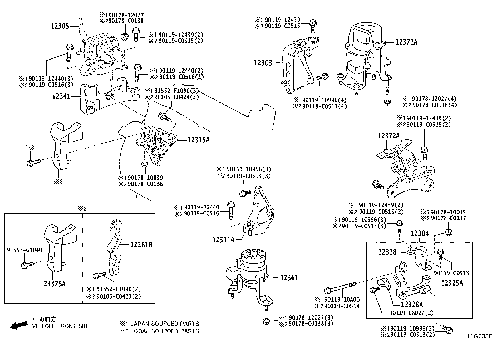 12361-F0120 INSULATOR, ENGINE MOUNTING, FRONT(FOR TRANSVERSE ENGINE) product image