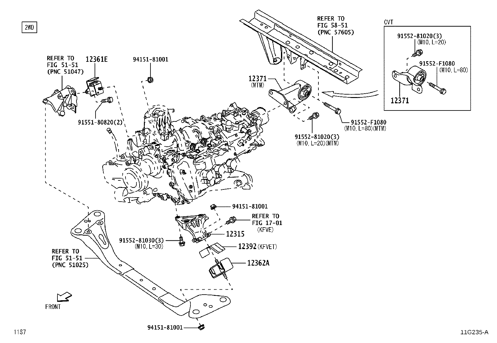 12321-B5060 BRACKET, ENGINE MOUNTING, REAR, NO.1 product image