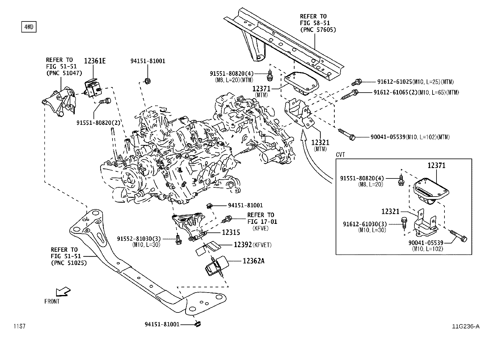 12321-B5060 BRACKET, ENGINE MOUNTING, REAR, NO.1 product image