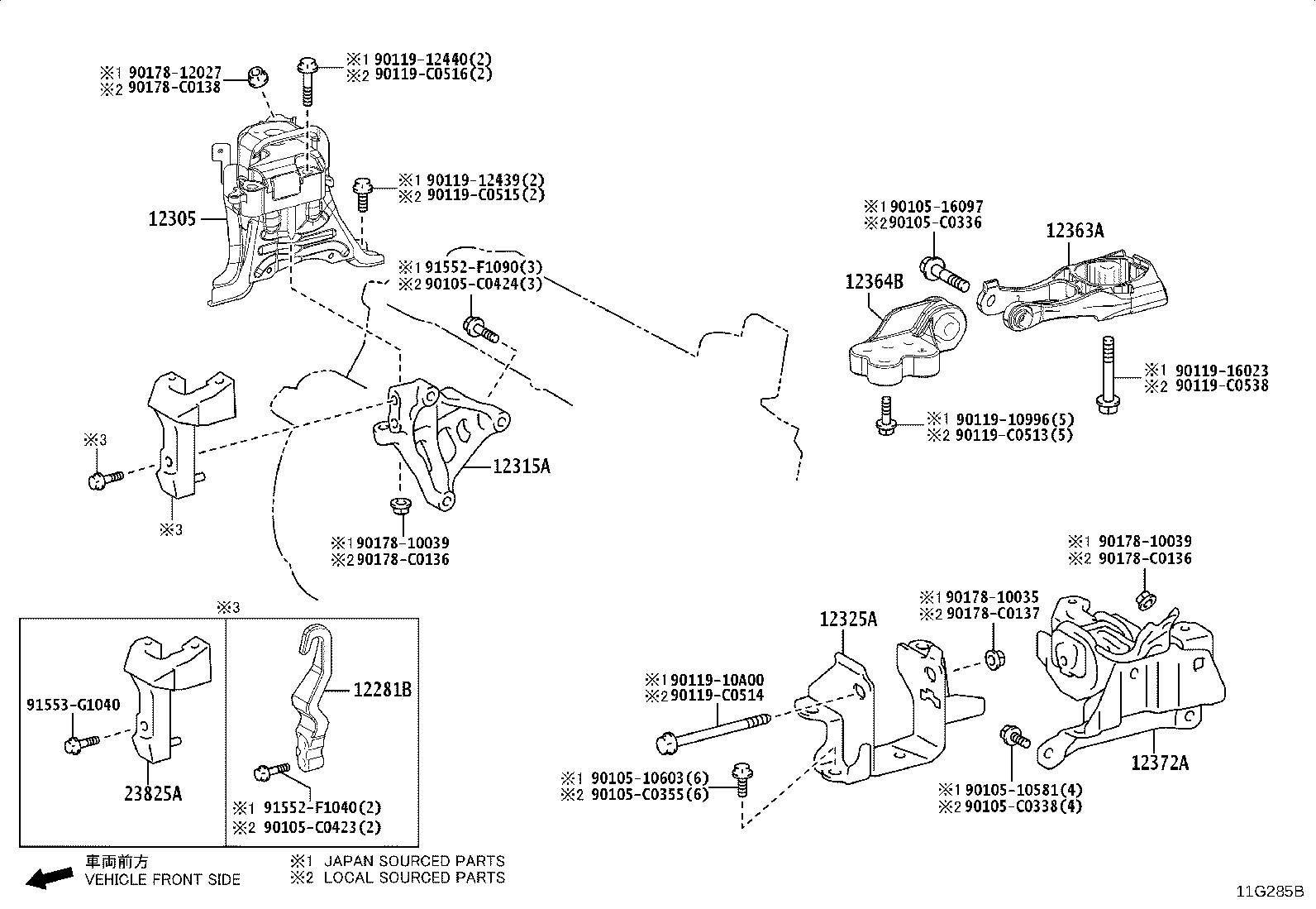 12305-F2030 INSULATOR SUB-ASSY, ENGINE MOUNTING, RH product image