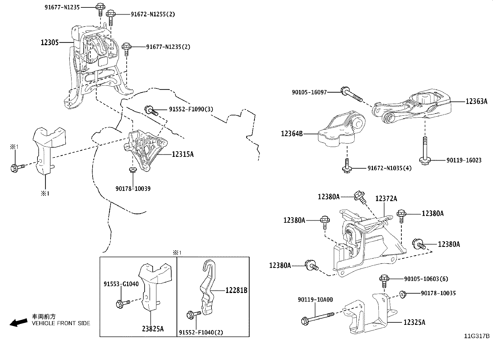 12372-V1010 INSULATOR, ENGINE MOUNTING, LH(FOR TRANSVERSE ENGINE) product image