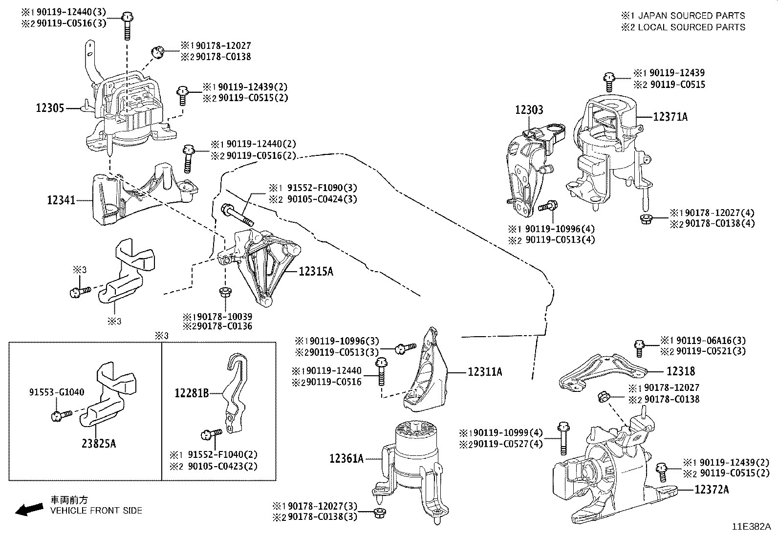 12311-F2030 BRACKET, ENGINE MOUNTING, FRONT(FOR TRANSVERSE ENGINE) product image