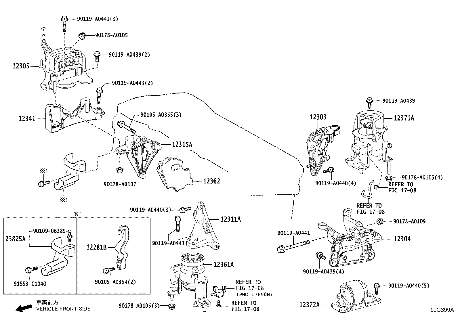 Toyota 12361-F0160 INSULATOR, ENGINE MOUNTING, FRONT(FOR TRANSVERSE ENGINE)