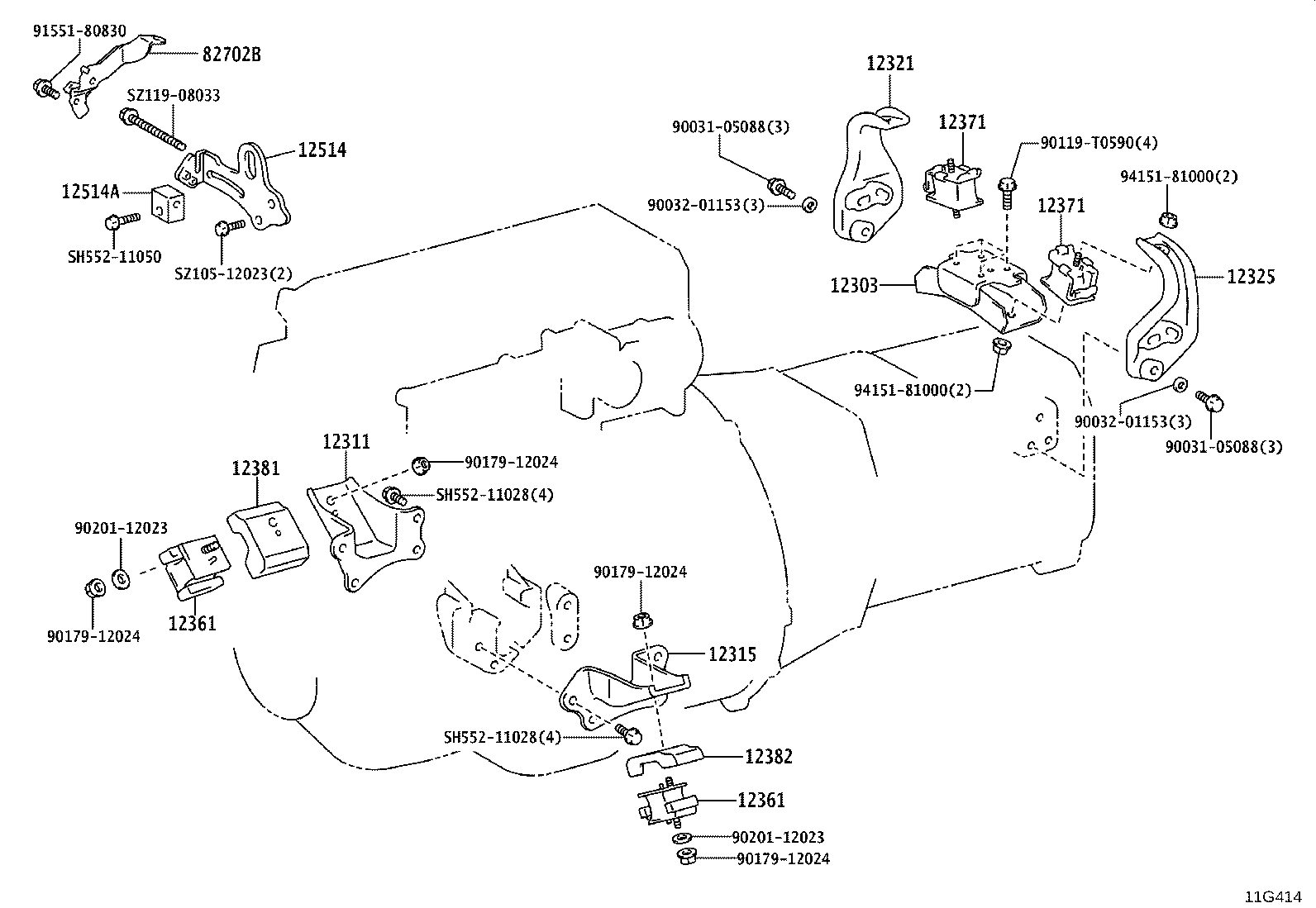 12303-0W010 BRACKET SUB-ASSY, ENGINE MOUNTING, REAR product image