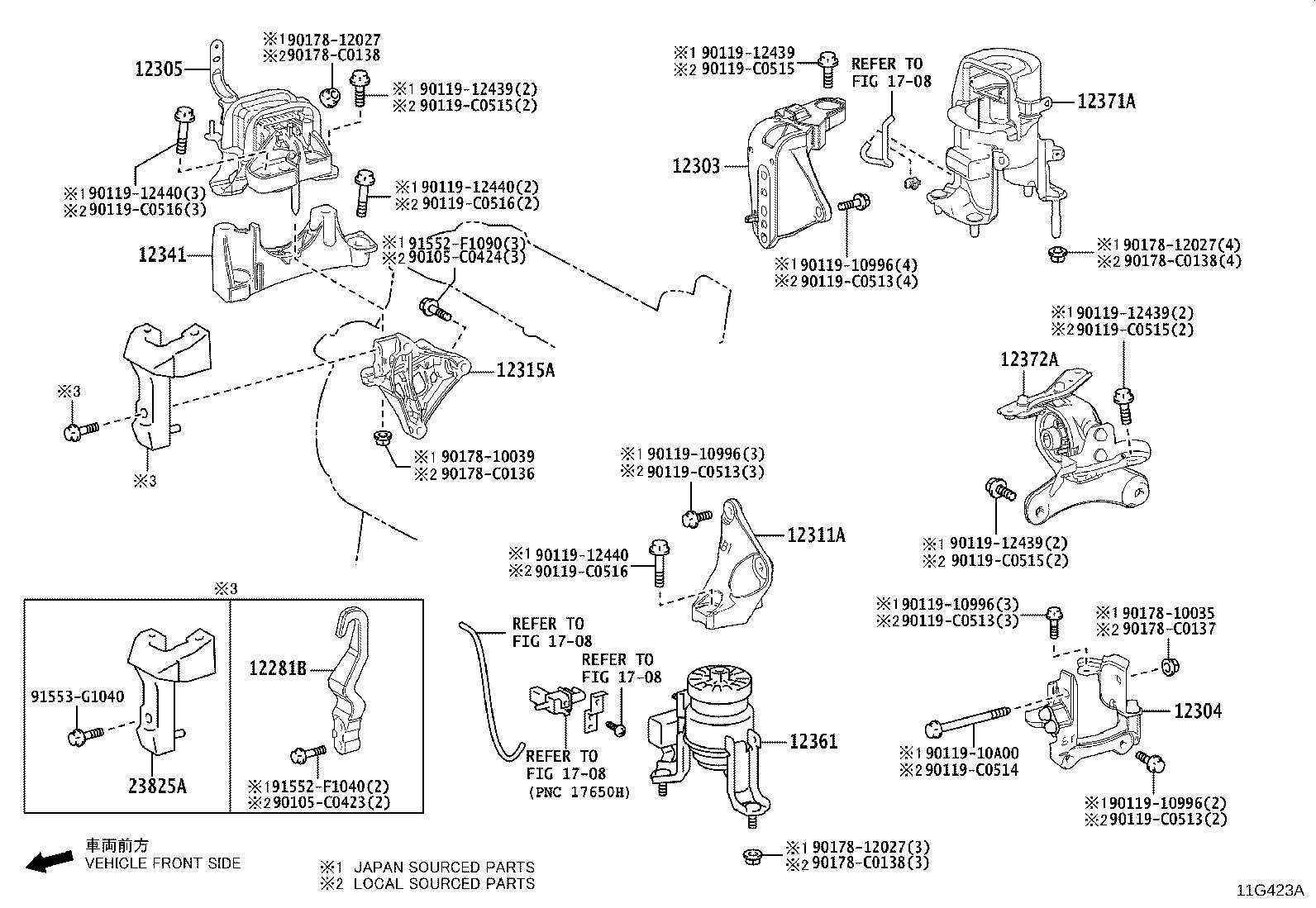 12311-F2030 BRACKET, ENGINE MOUNTING, FRONT(FOR TRANSVERSE ENGINE) product image