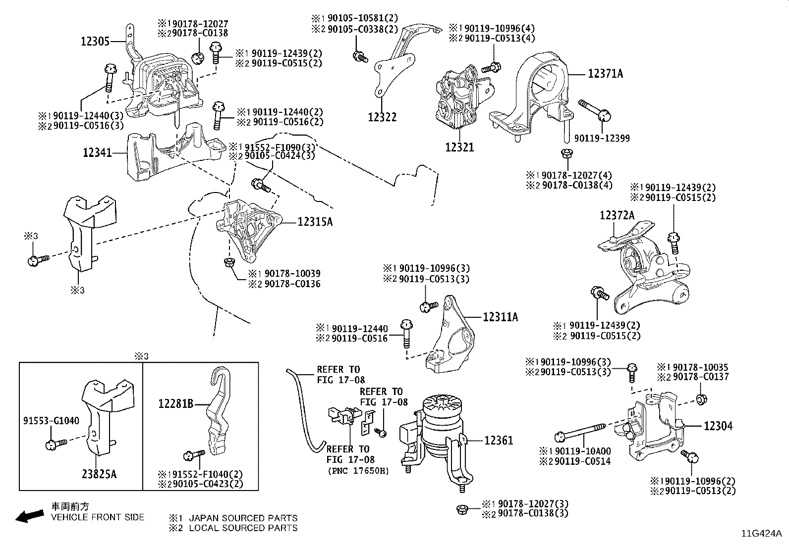 12311-F2030 BRACKET, ENGINE MOUNTING, FRONT(FOR TRANSVERSE ENGINE) product image