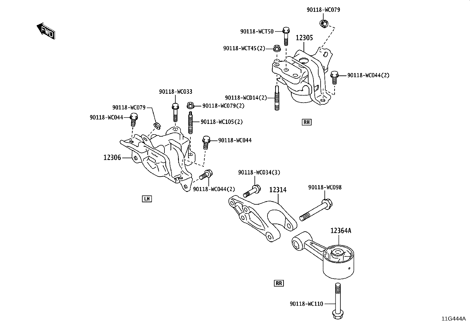 12306-WC009 INSULATOR SUB-ASSY, ENGINE MOUNTING, LH product image