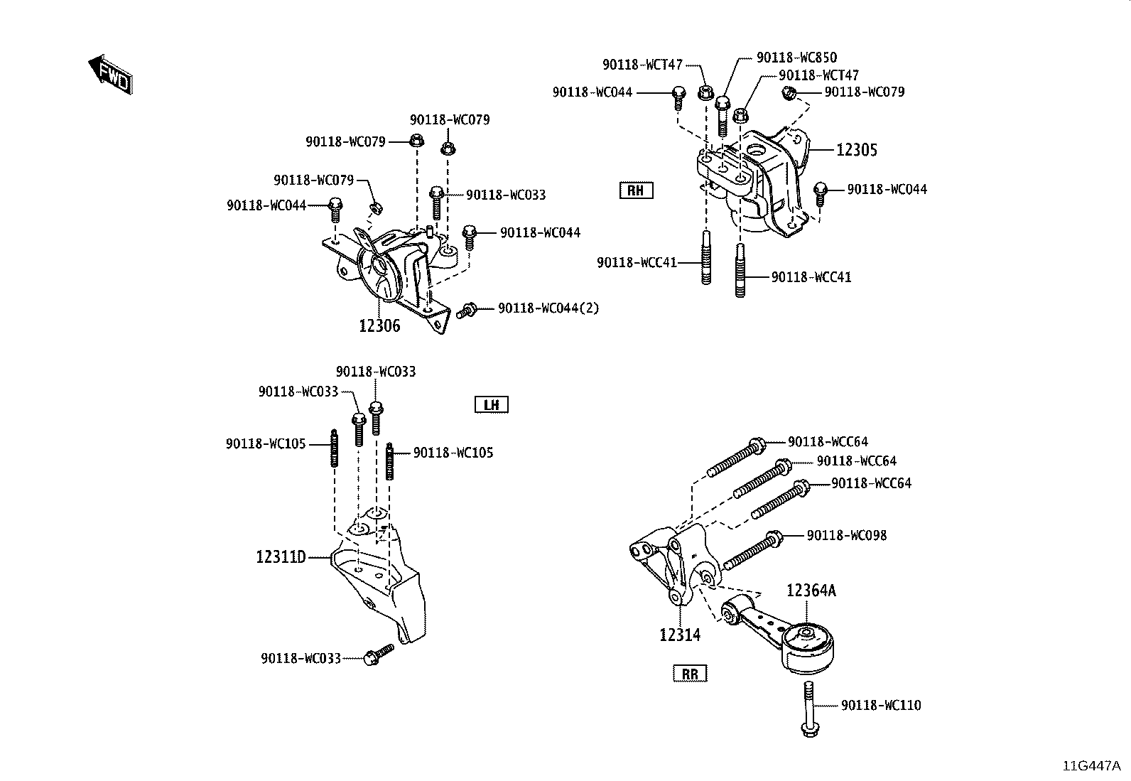 12281-WC002 HANGER, ENGINE, NO.1 product image