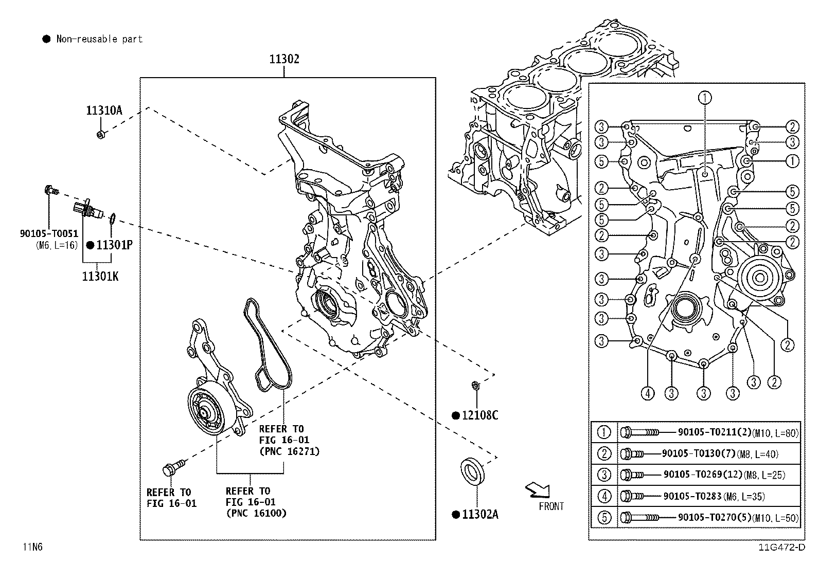 11310-BZ201 COVER SUB-ASSY, TIMING CHAIN OR BELT product image