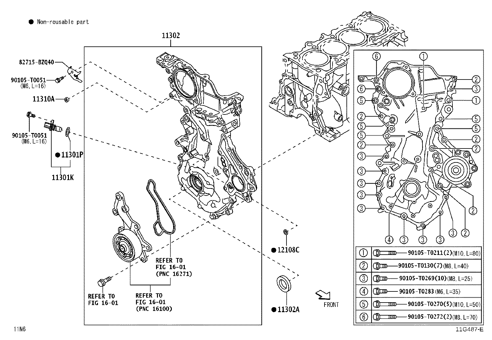 11310-BZ201 COVER SUB-ASSY, TIMING CHAIN OR BELT product image