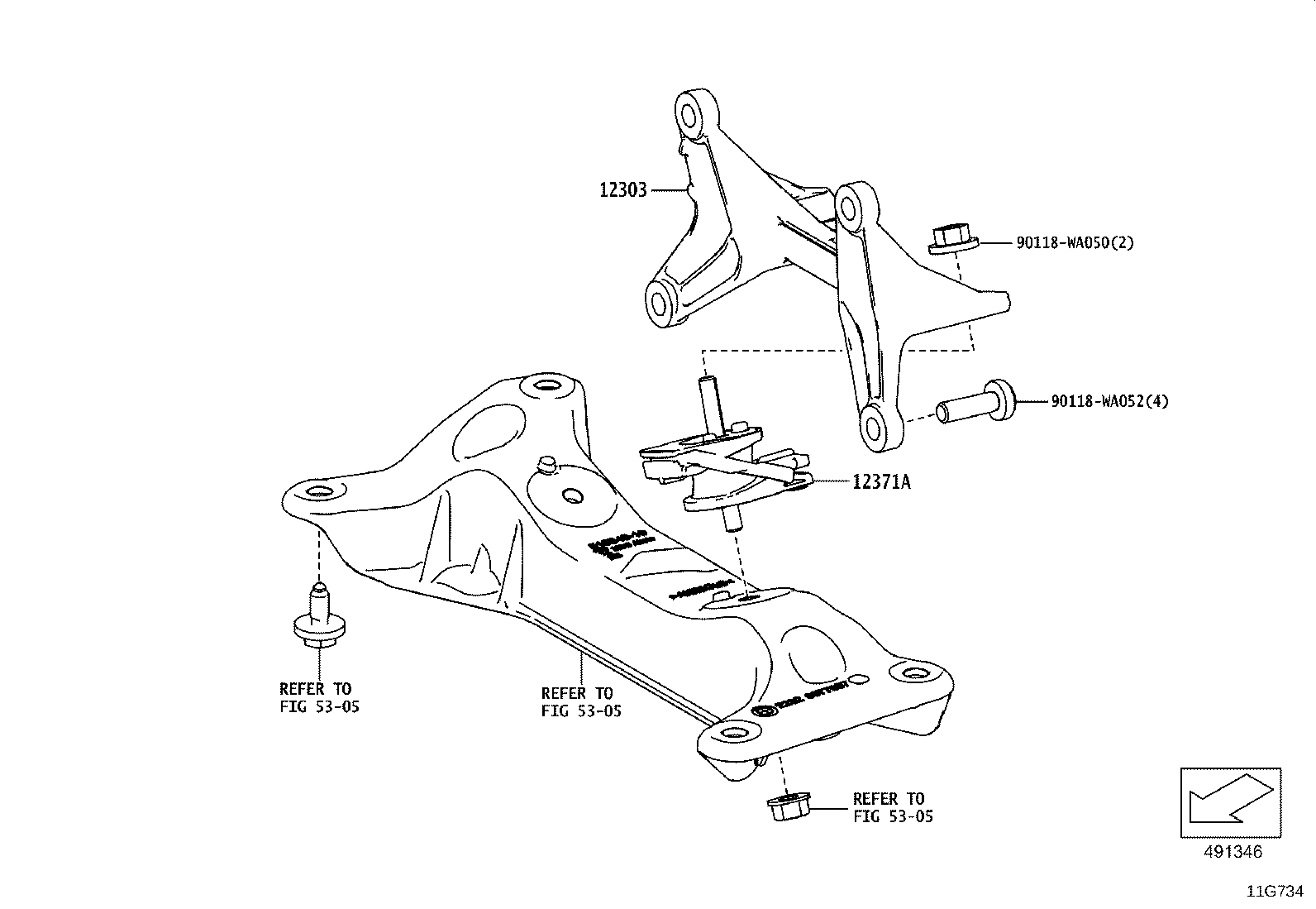 12371-WAA03 INSULATOR, ENGINE MOUNTING, REAR product image