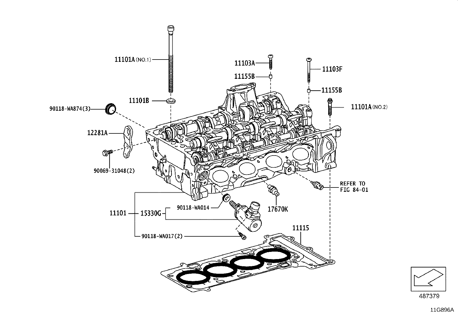 Toyota 90118-WA813 BOLT(FOR CYLINDER HEAD COVER)