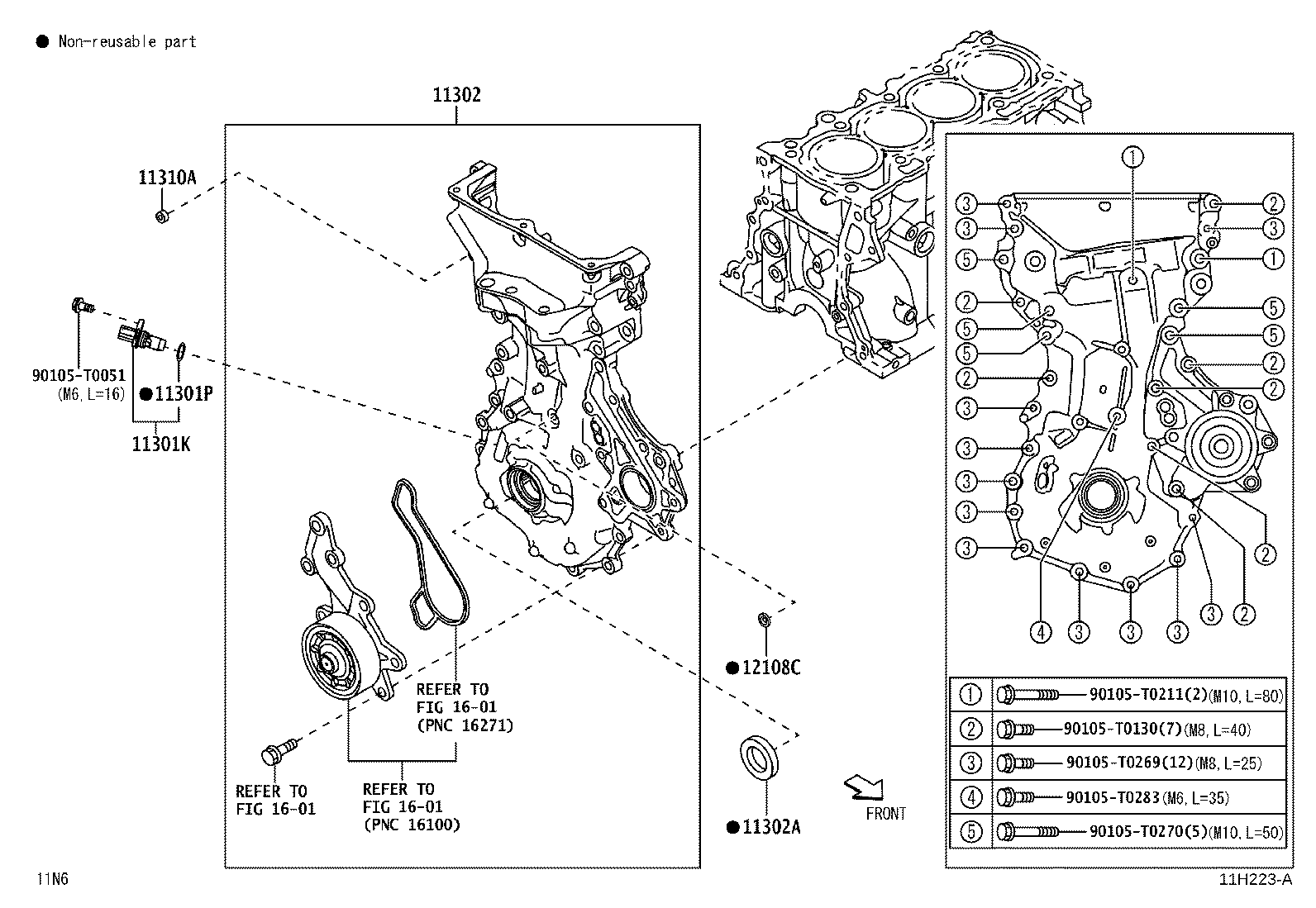 11310-BZ240 COVER SUB-ASSY, TIMING CHAIN OR BELT product image