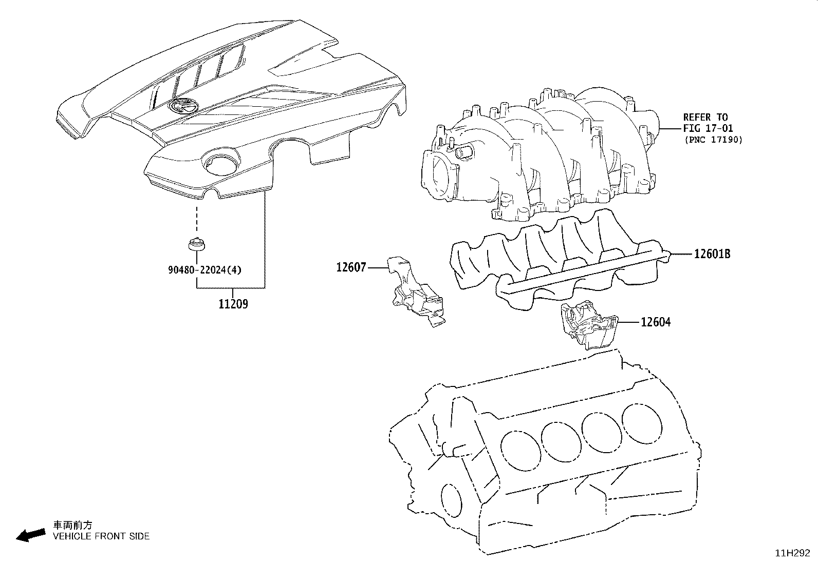 1102A-38040 BRACKET SUB-ASSY, V-BANK COVER, NO.3 product image