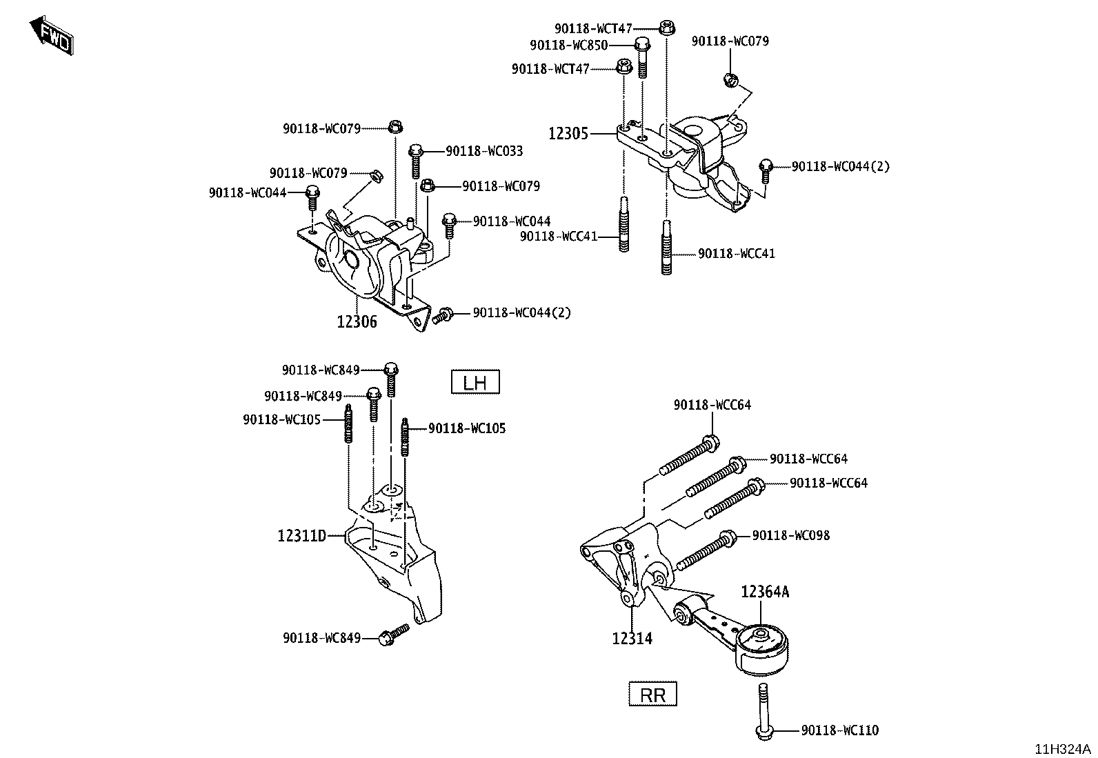 12325-WC009 BRACKET, ENGINE MOUNTING product image