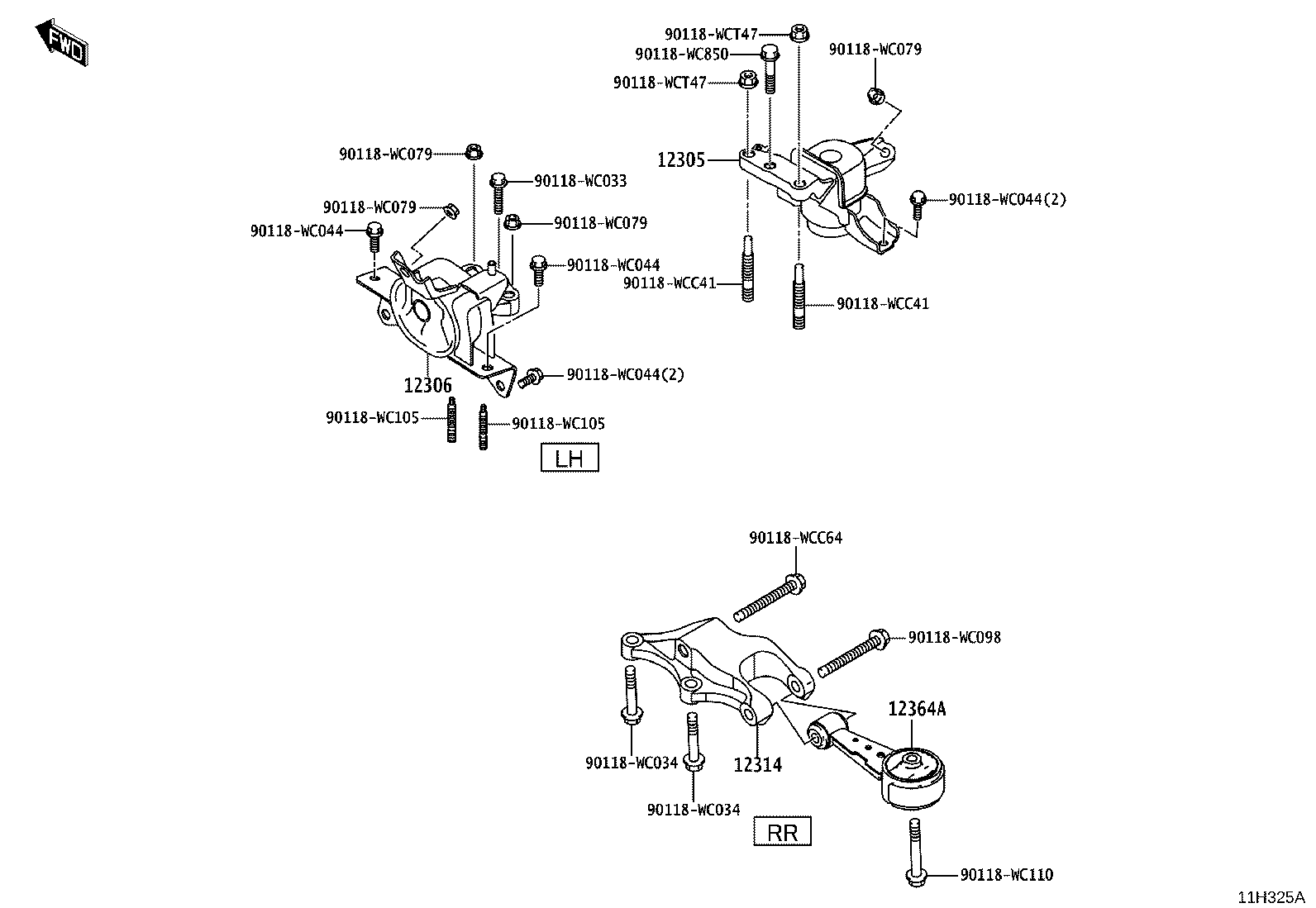 12325-WC009 BRACKET, ENGINE MOUNTING product image