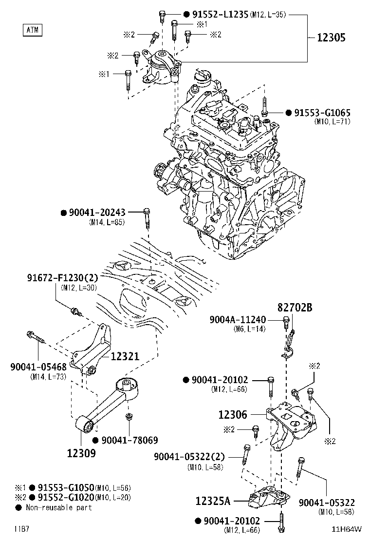 12315-BZ090 BRACKET, ENGINE MOUNTING, RH(FOR TRANSVERSE ENGINE) product image