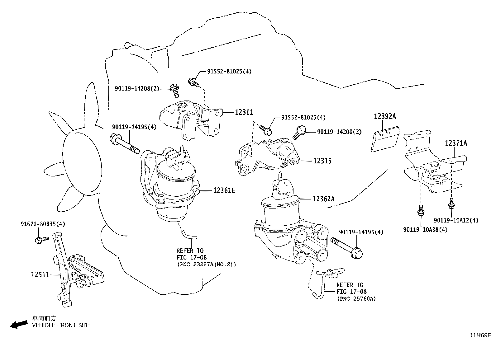 12281-25110 HANGER, ENGINE, NO.1 product image