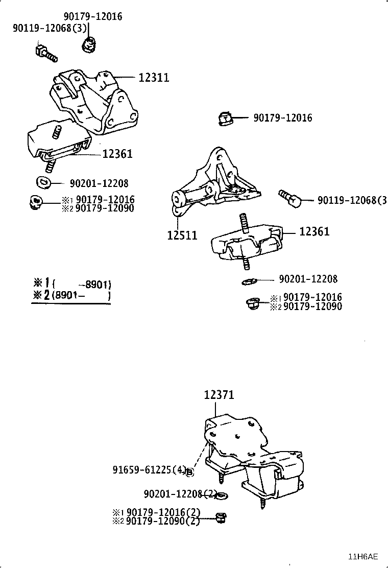 12361-58031 INSULATOR, ENGINE MOUNTING, FRONT product image