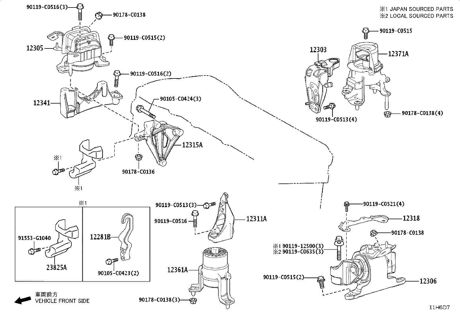 12318-F0080 STAY, ENGINE MOUNTING, LH product image