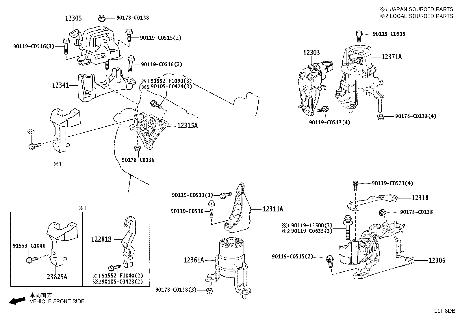 12318-F0080 STAY, ENGINE MOUNTING, LH product image