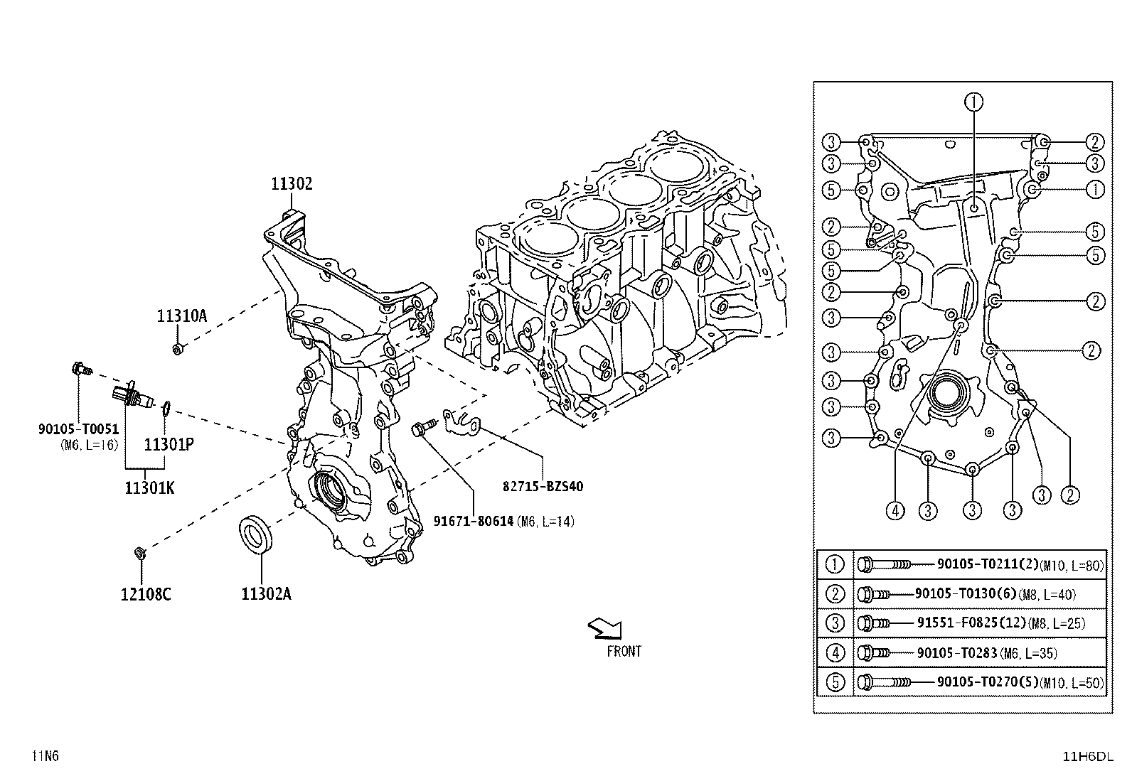 11310-BZ290 COVER SUB-ASSY, TIMING CHAIN OR BELT product image