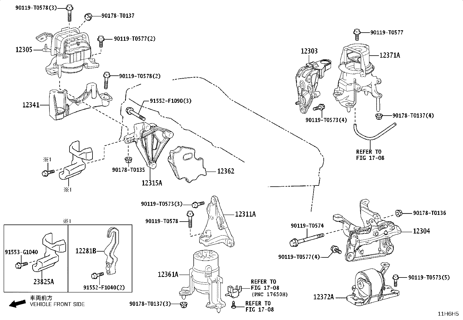 12311-F0040 BRACKET, ENGINE MOUNTING, FRONT(FOR TRANSVERSE ENGINE) product image