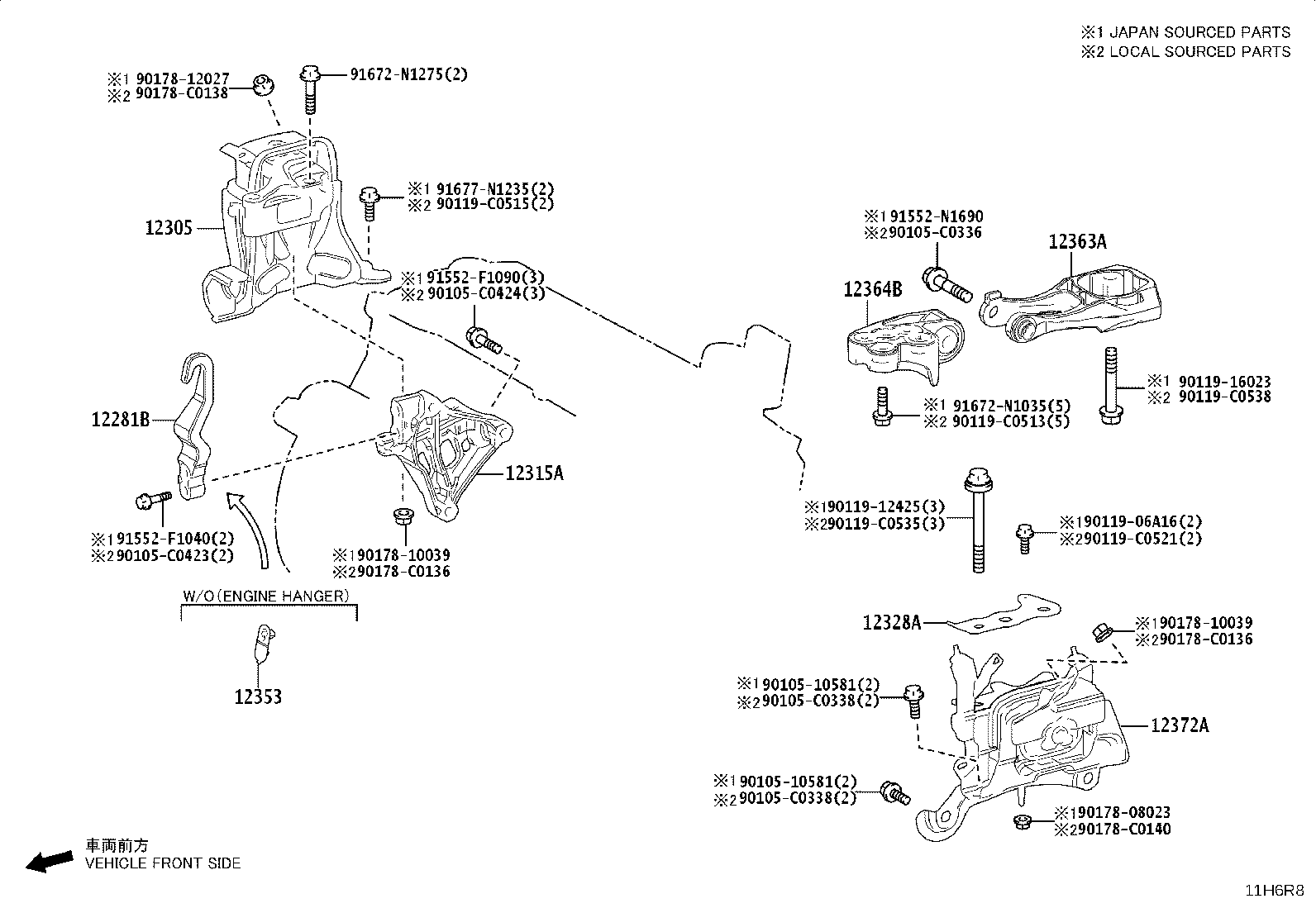 12305-F2120 INSULATOR SUB-ASSY, ENGINE MOUNTING, RH product image