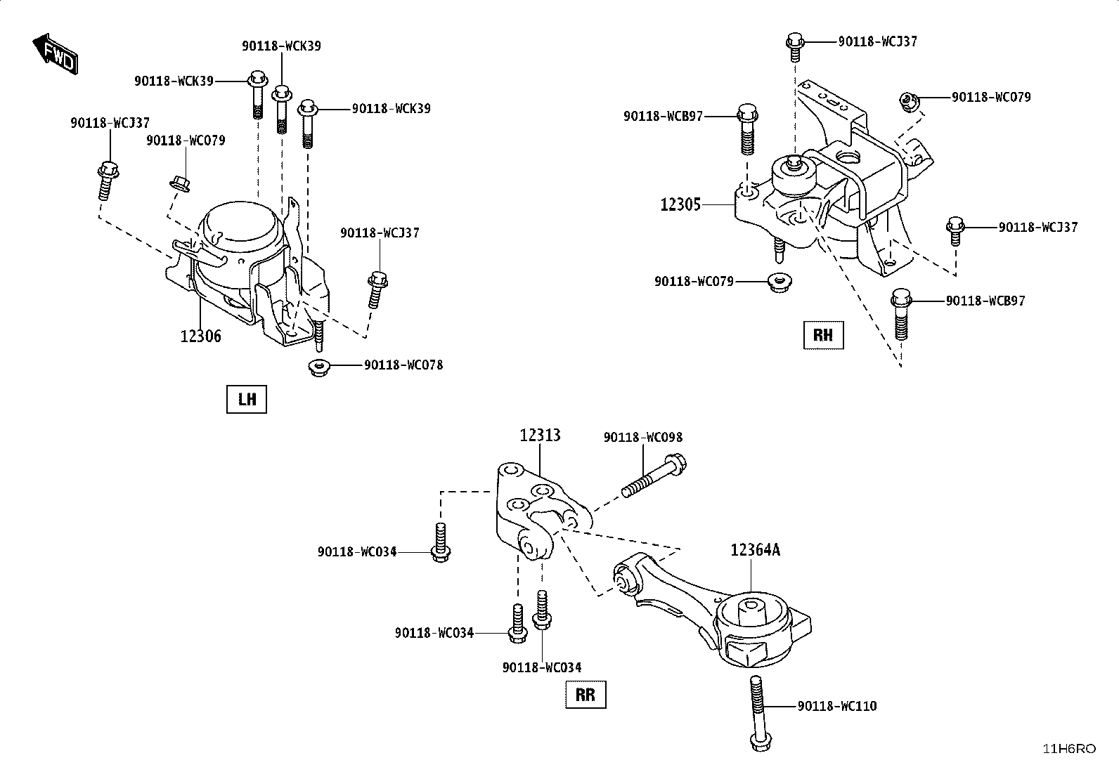 12305-WC010 INSULATOR SUB-ASSY, ENGINE MOUNTING, RH product image
